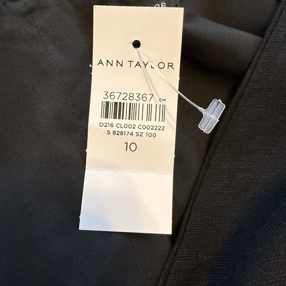 Ann Taylor Size 10 Black Double V Sheath Dress Sleeveless Linen Blend NWT $149 - Picture 12 of 15